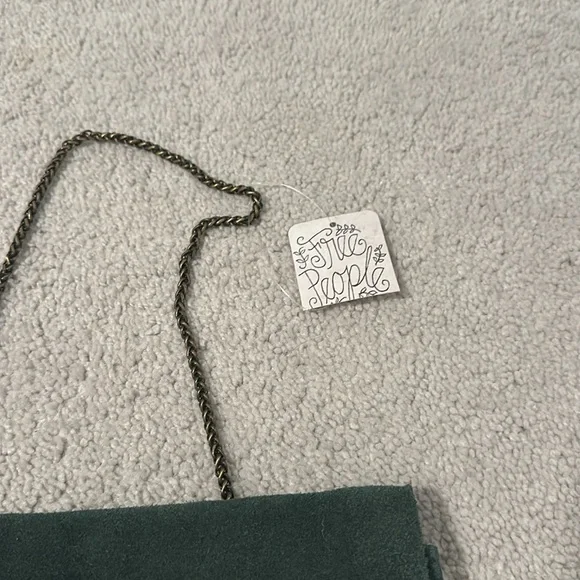 NWT Free People Slouchy Chain Link Suede Purse - Picture 4 of 8